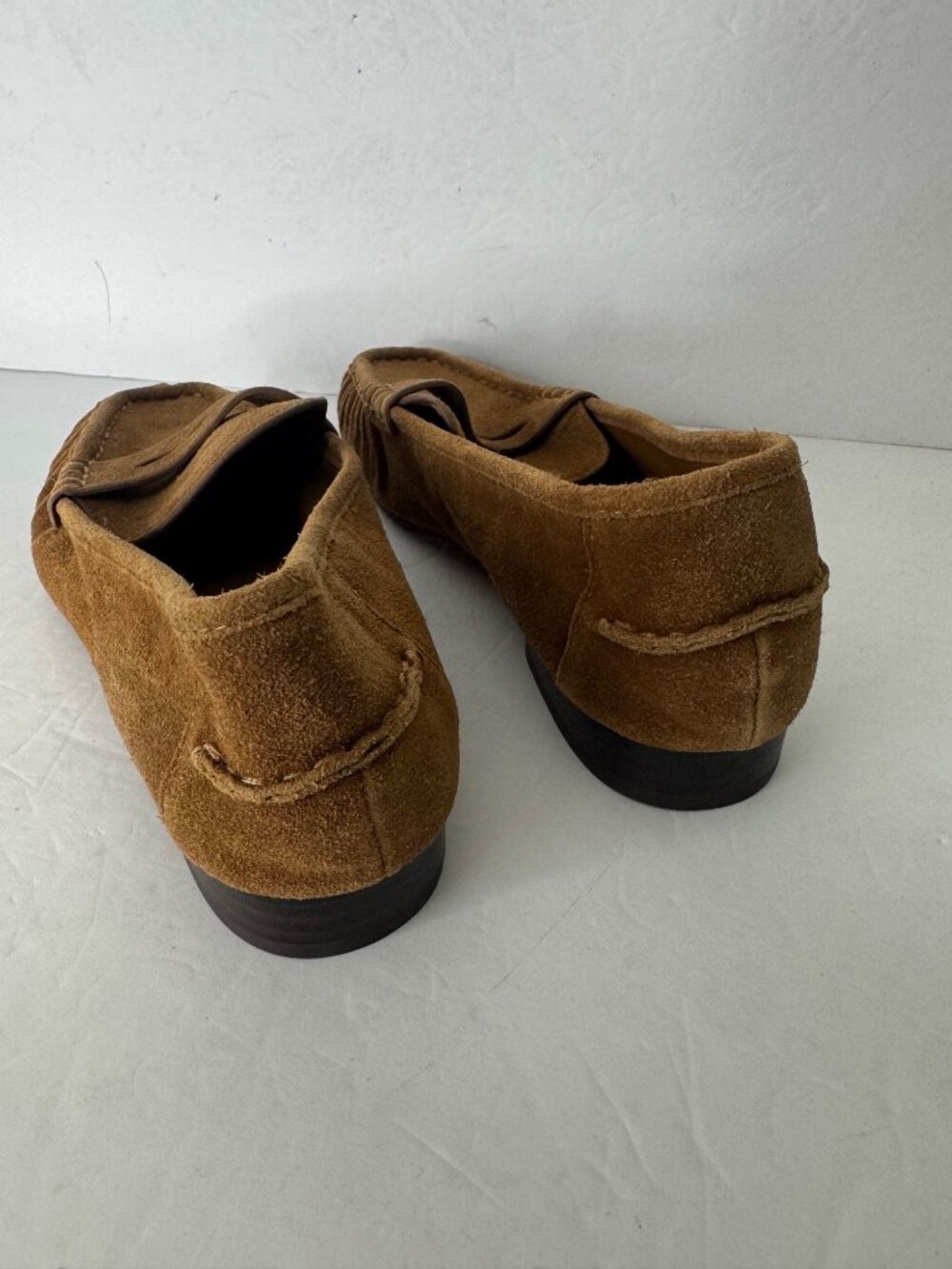 Madewell The Ashley Ruched Penny Loafer in Tan Suede Shoes Flats Size 9.5 New - Picture 4 of 6